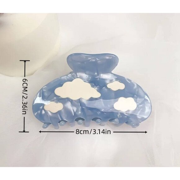 BLUE ACETATE CLOUD CLAW CLIP - Picture 7 of 7